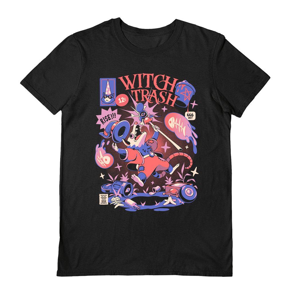 Black - Front - Ilustrata Unisex Adult Witch Trash T-Shirt