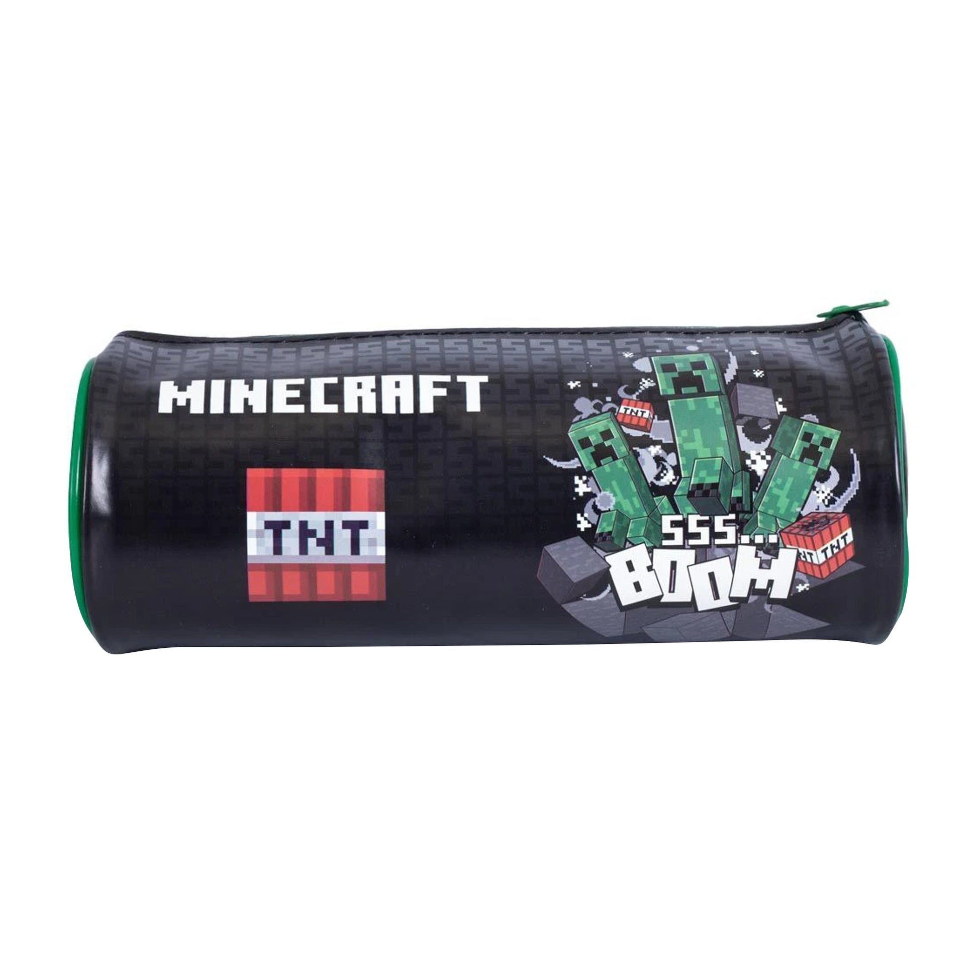 Black-Green-Red - Side - Minecraft Tnt Boom Barrel Pencil Case