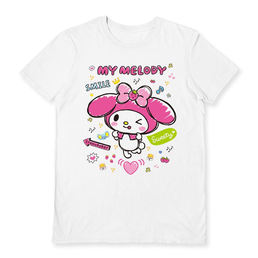 White - Front - Sanrio Unisex Adult Sweety My Melody T-Shirt