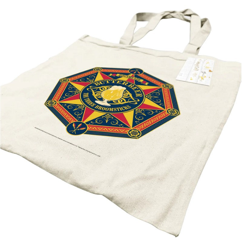 Natural - Back - Harry Potter Butterbeer The Three Broomsticks Tote Bag