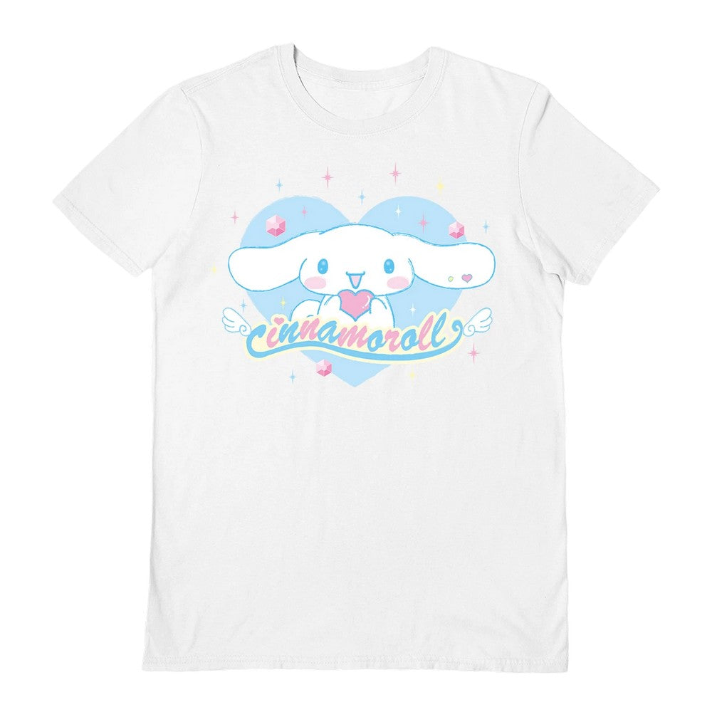 White - Front - Sanrio Unisex Adult Cinnamorol Heart T-Shirt