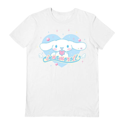 White - Front - Sanrio Unisex Adult Cinnamorol Heart T-Shirt
