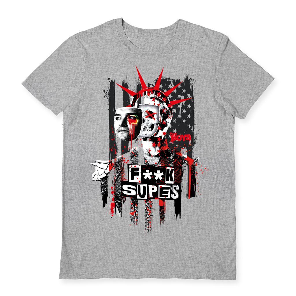 Sports Grey - Front - The Boys Unisex Adult f**K Supes T-Shirt