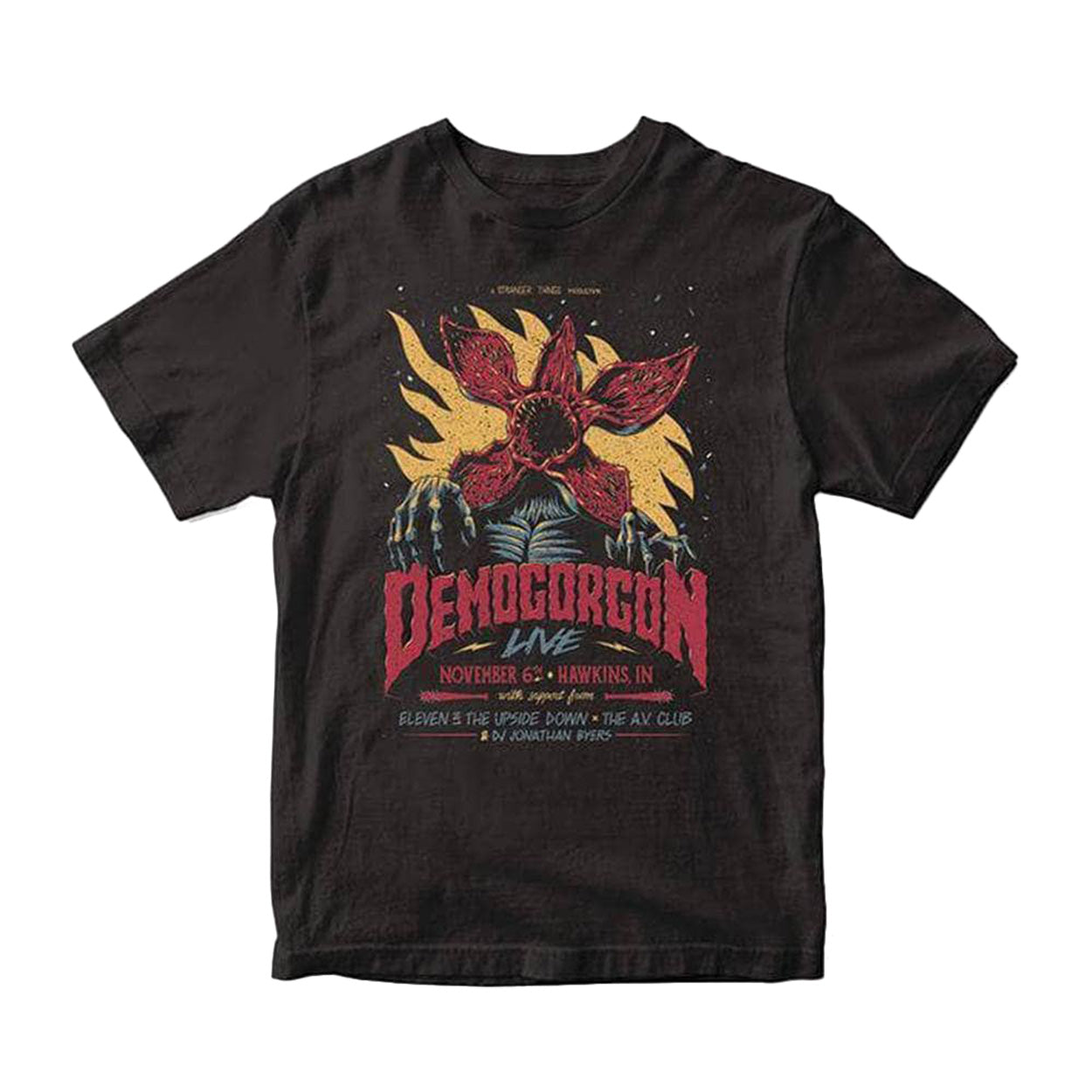 Black - Front - Stranger Things Unisex Adult Demogorgon Live T-Shirt