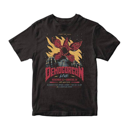 Black - Front - Stranger Things Unisex Adult Demogorgon Live T-Shirt