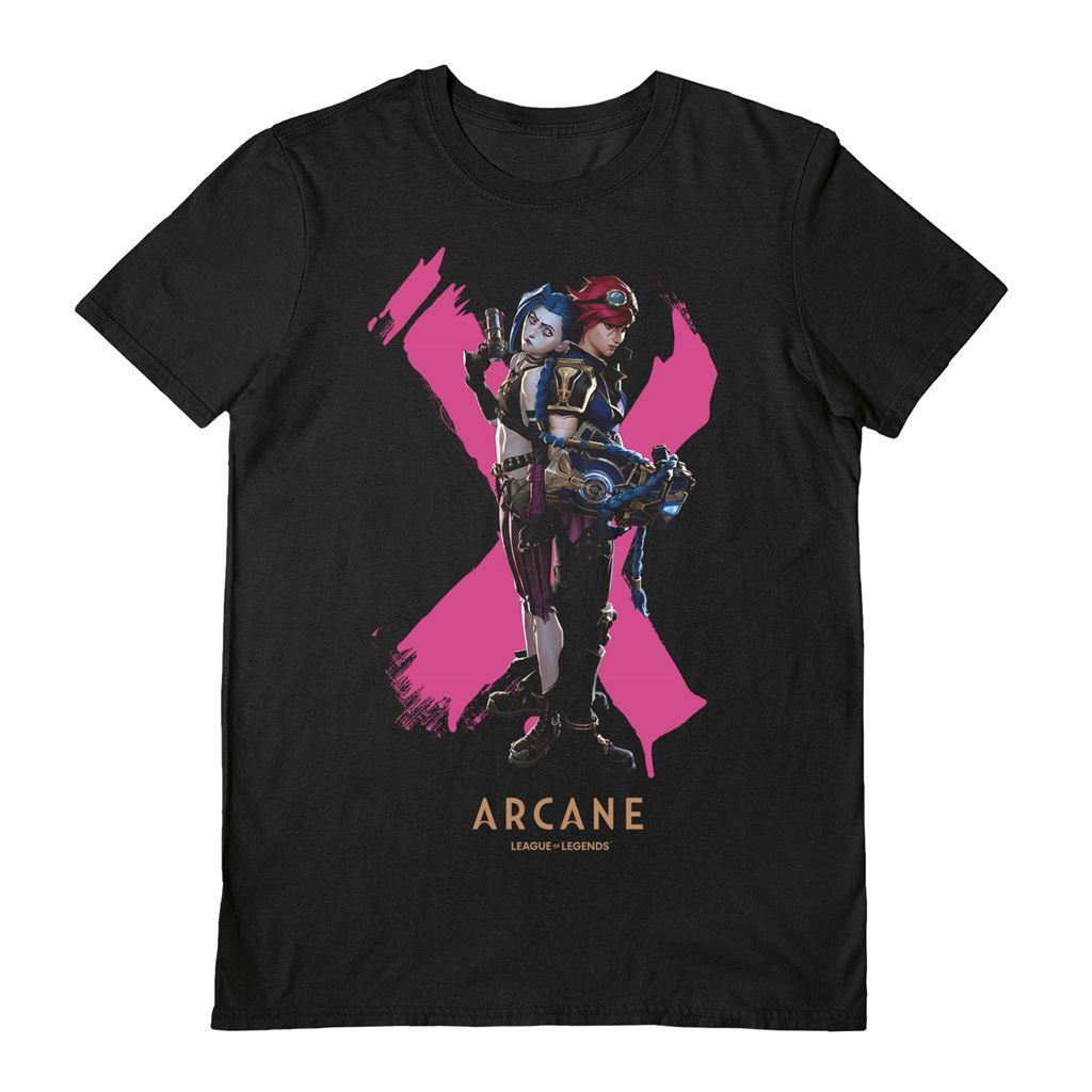 Black - Front - Arcane League of Legends Unisex Adult Duo T-Shirt