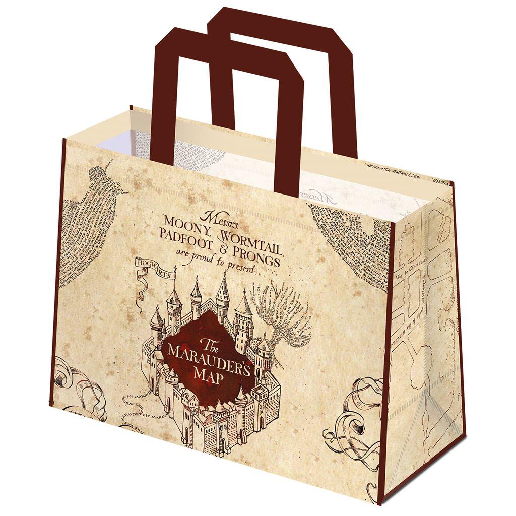 Beige-Red - Front - Harry Potter Marauders Map Tote