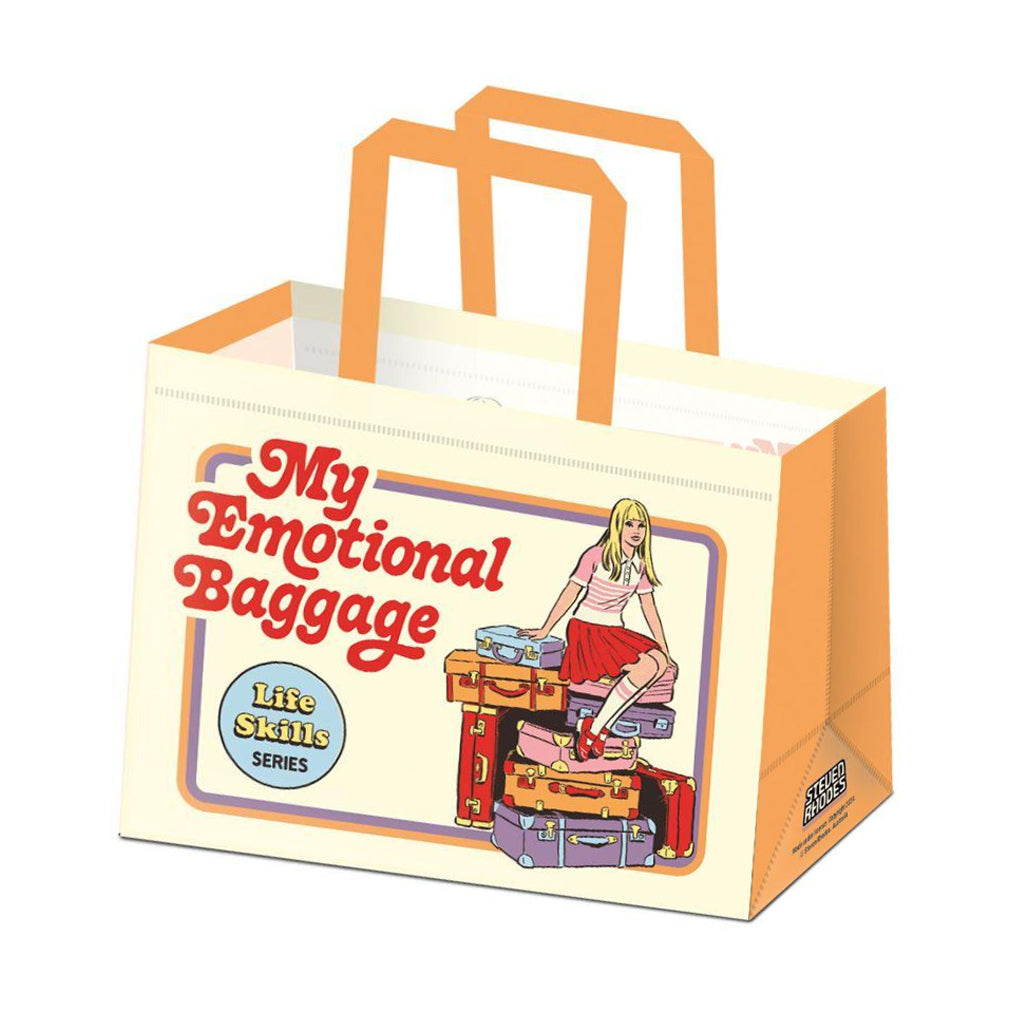 Beige-Yellow-Red - Back - Steven Rhodes My Emotional Baggage Reusable Tote Bag