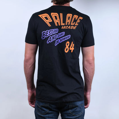 Black - Back - Stranger Things Unisex Adult Palace Arcade T-Shirt