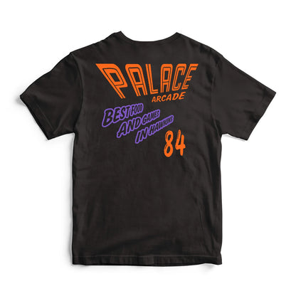 Black - Side - Stranger Things Unisex Adult Palace Arcade T-Shirt