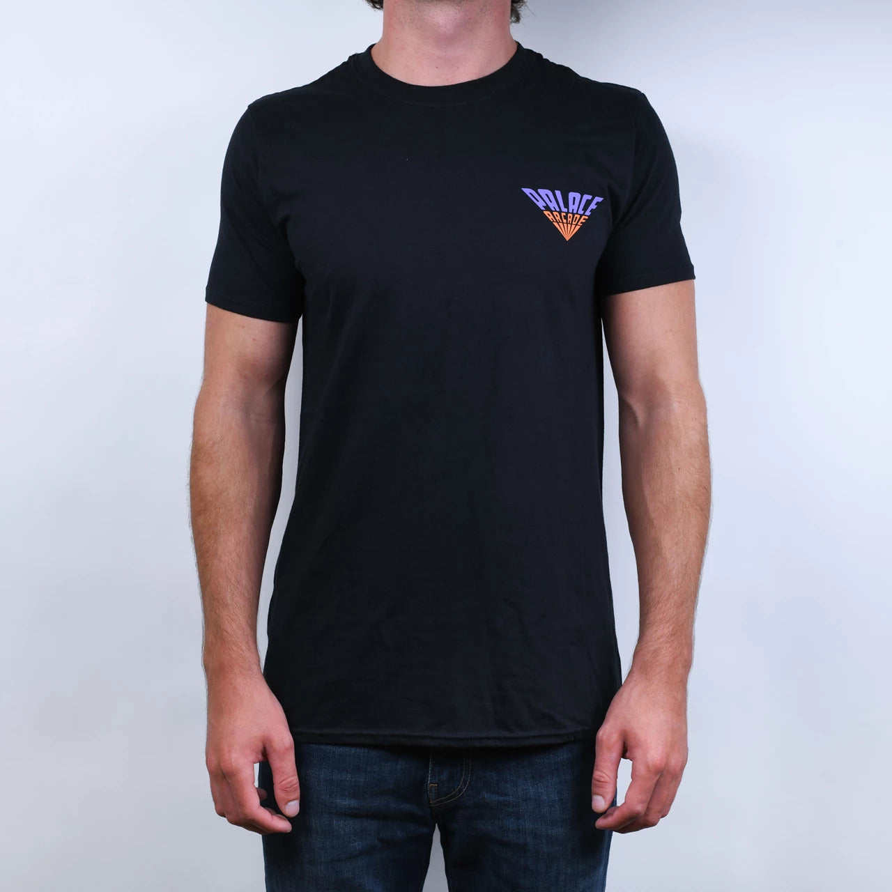 Black - Front - Stranger Things Unisex Adult Palace Arcade T-Shirt
