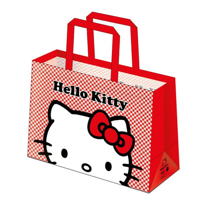 Red-White - Front - Hello Kitty Peeking Reusable Tote Bag