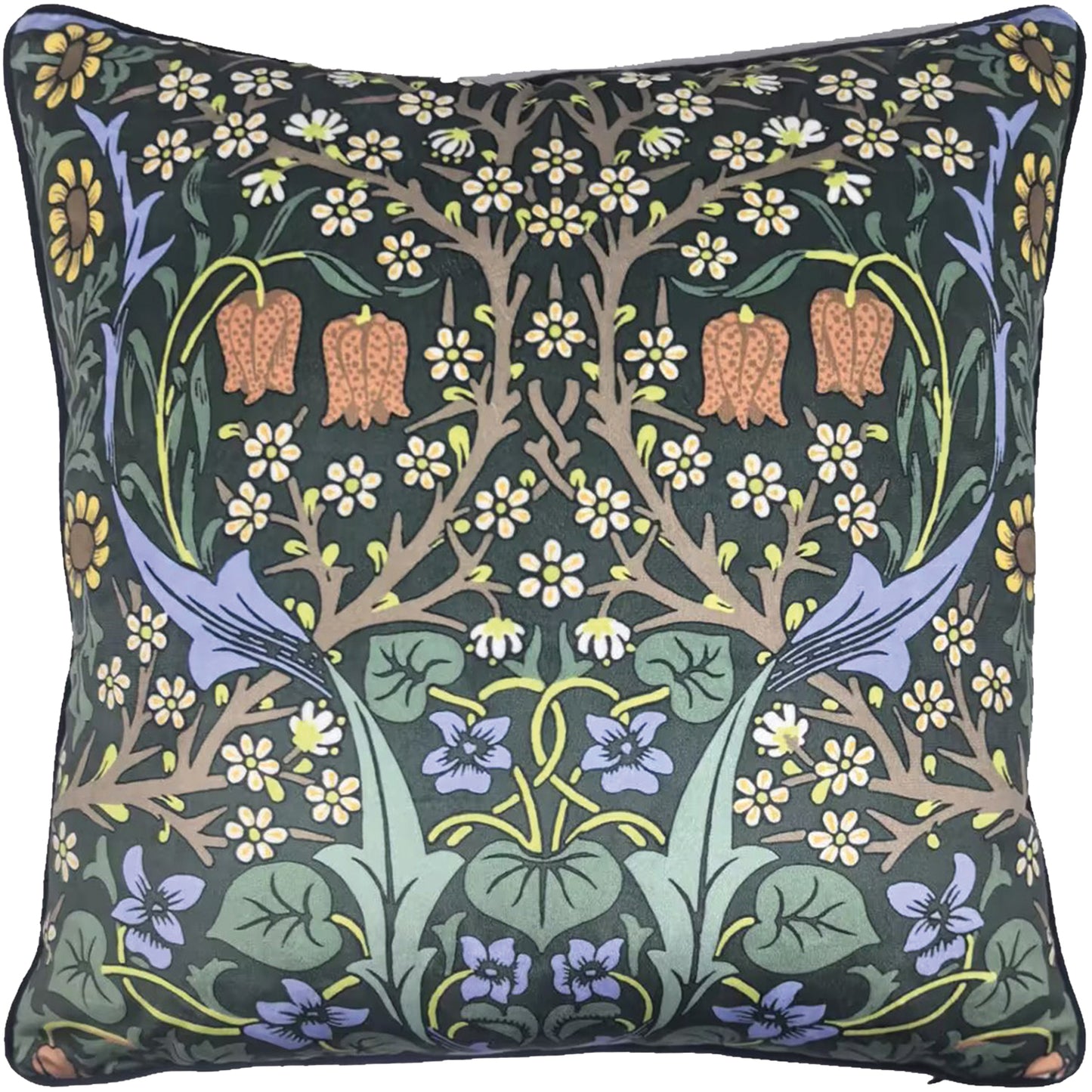 Multicoloured - Front - William Morris Blackthorn Cushion