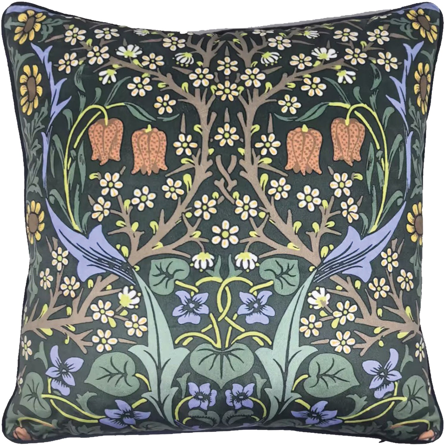 Multicoloured - Front - William Morris Blackthorn Cushion