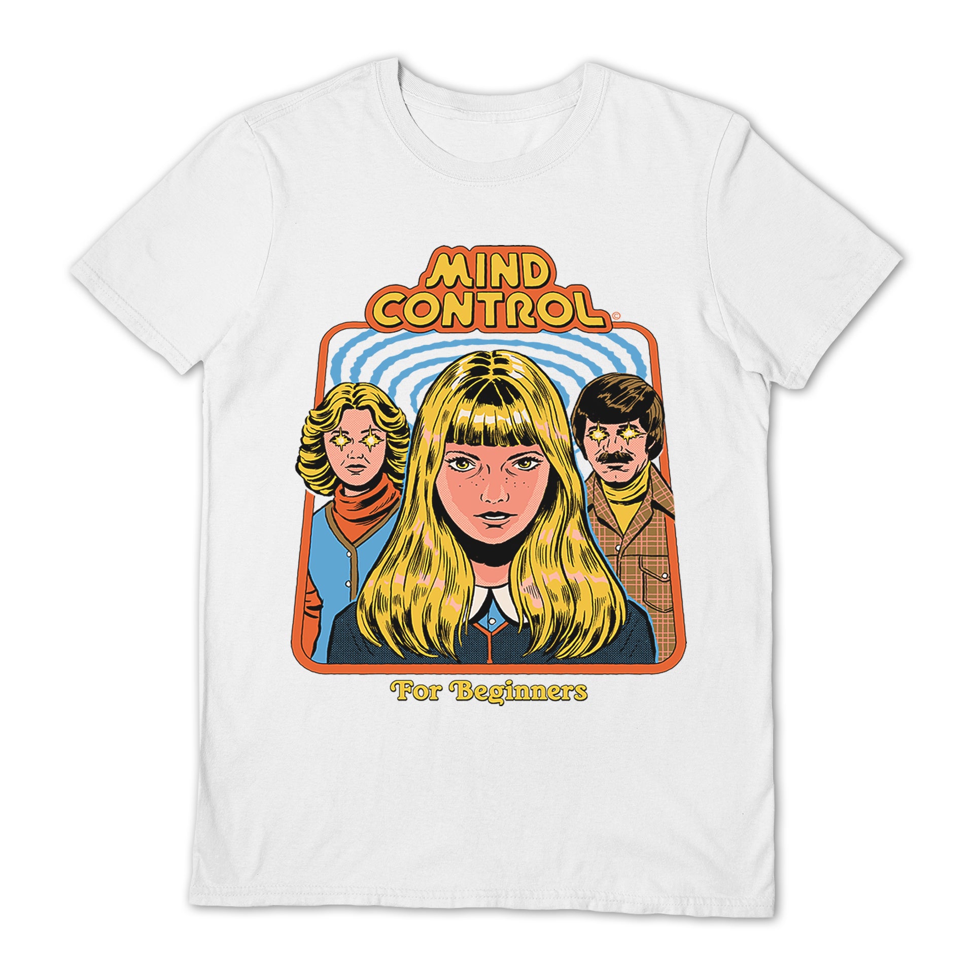 White - Front - Steven Rhodes Unisex Adult Mind Control T-Shirt