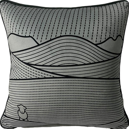 Dark Grey-Black - Front - Herdy Line Filled Cushion