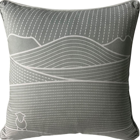 Dark Grey-White - Front - Herdy Line Filled Cushion