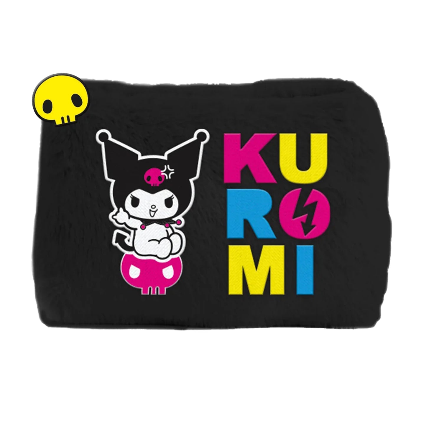 Black-Pink-White-Yellow - Back - Kuromi Punk Rocking Out Plush Pencil Case