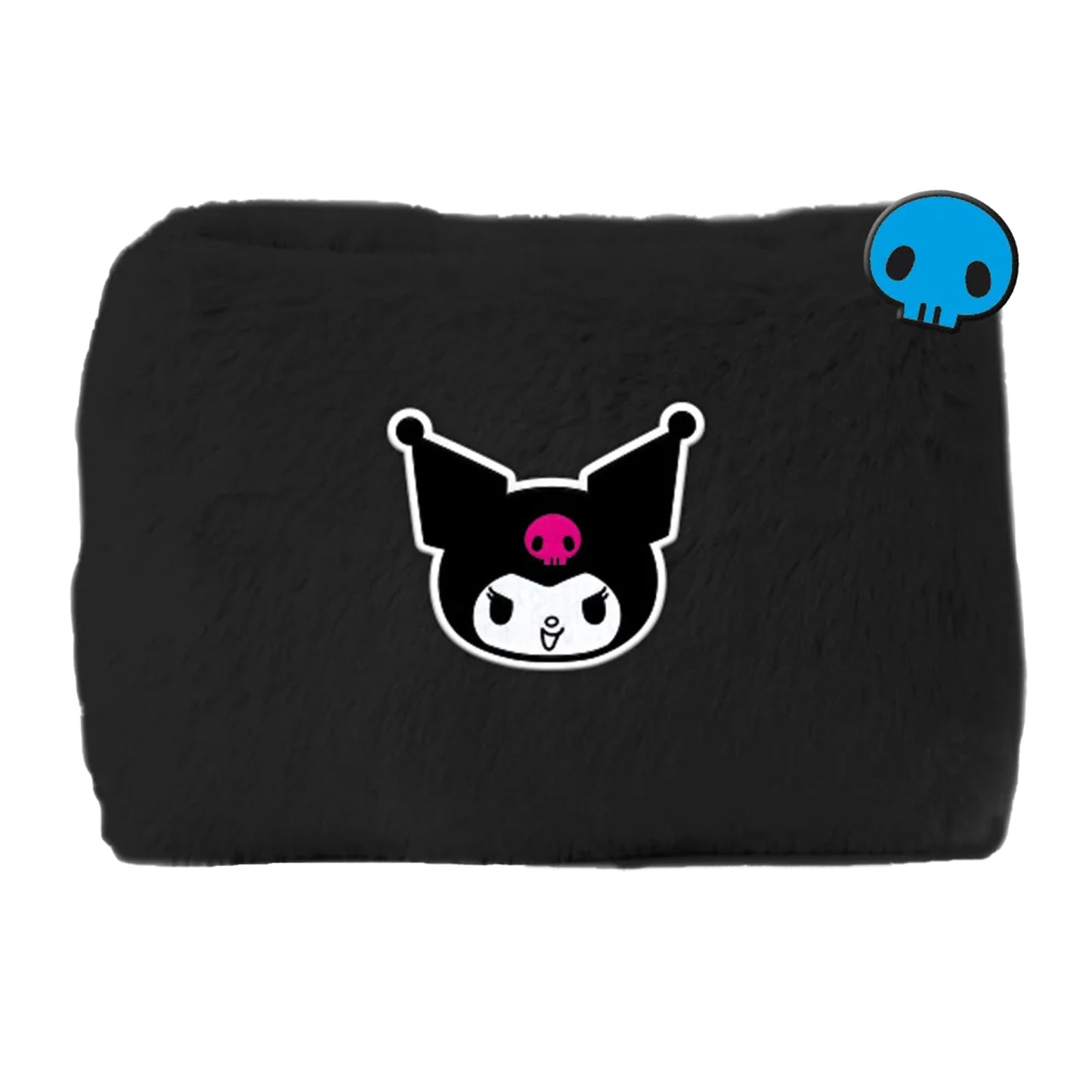 Black-Pink-White-Yellow - Front - Kuromi Punk Rocking Out Plush Pencil Case
