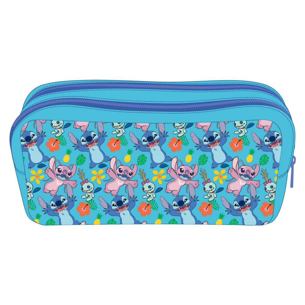 Blue - Front - Lilo & Stitch Core Twin Zip Pencil Case