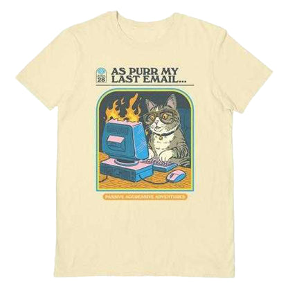 Natural - Front - Steven Rhodes Unisex Adult As Purr My Last Email T-Shirt