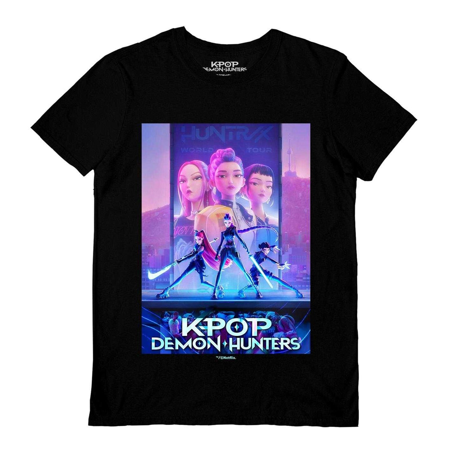 Black - Front - K-Pop Demon Hunters Unisex Adult Key Art T-Shirt