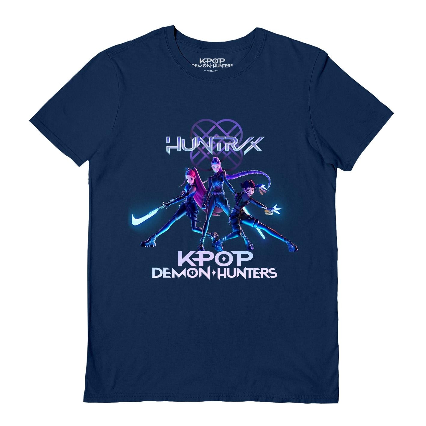 Navy Blue - Front - K-Pop Demon Hunters Unisex Adult Trio T-Shirt