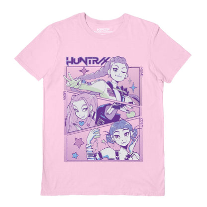 Light Pink - Front - K-Pop Demon Hunters Unisex Adult Huntr-X T-Shirt