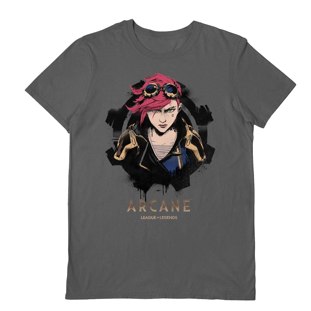 Charcoal - Front - Arcane League of Legends Unisex Adult Vi T-Shirt