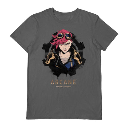 Charcoal - Front - Arcane League of Legends Unisex Adult Vi T-Shirt