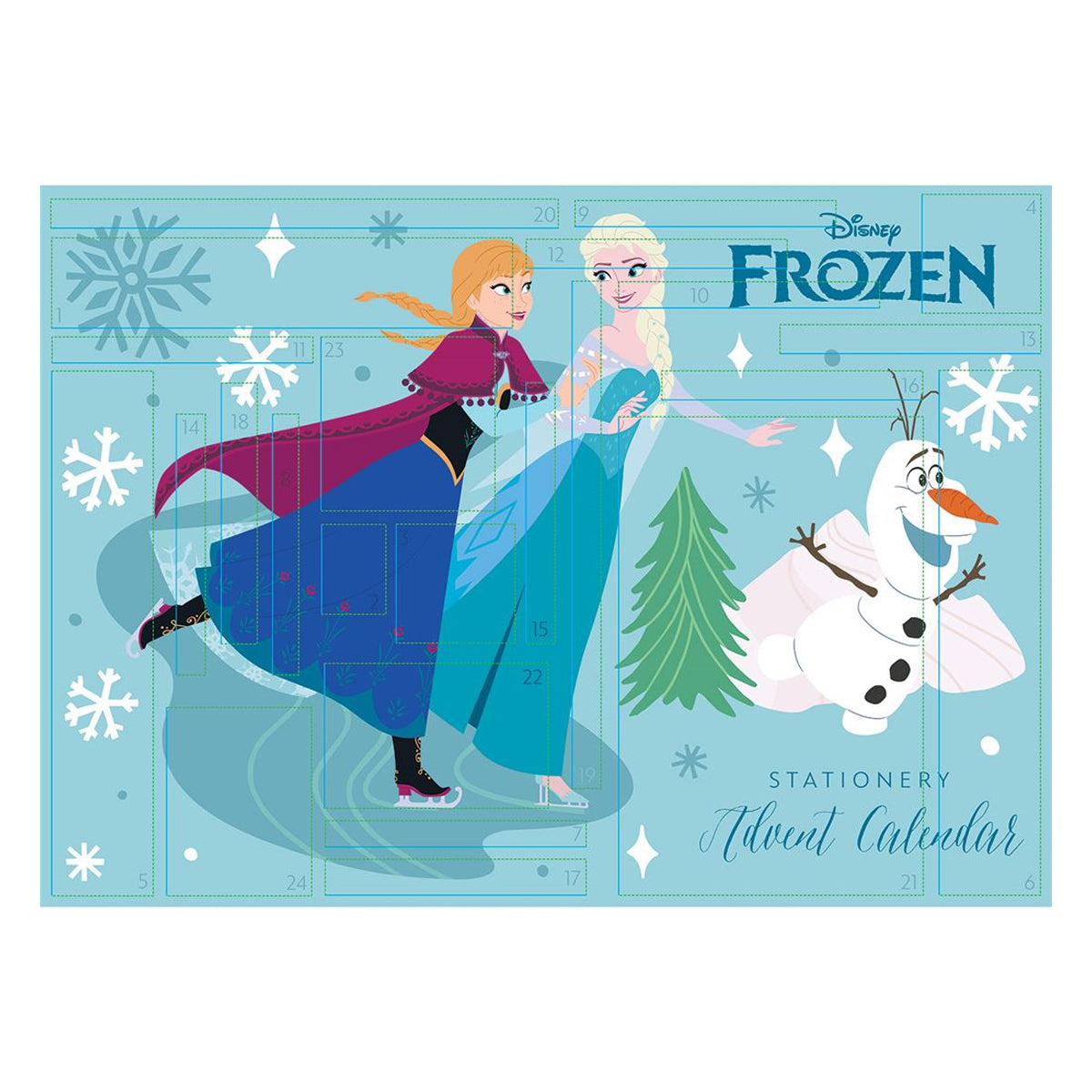 Blue - Front - Frozen Advent Stationery Set