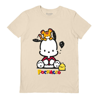 Sand - Front - Sanrio Unisex Adult Pochacco T-Shirt