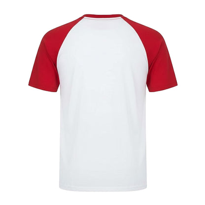 White-Red - Back - Stranger Things 5 Unisex Adult Demogorgon Comic Logo Baseball T-Shirt