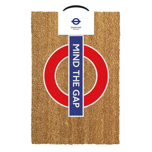 Sand-Red-Royal Blue - Front - Transport For London Mind The Gap Door Mat