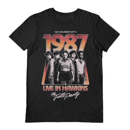 Black - Front - Stranger Things 5 Unisex Adult 1987 T-Shirt