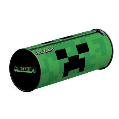 Green-Black - Back - Minecraft Barrel Creeper Pencil Case