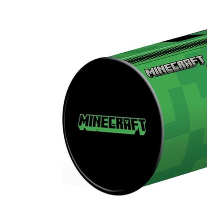 Green-Black - Side - Minecraft Barrel Creeper Pencil Case