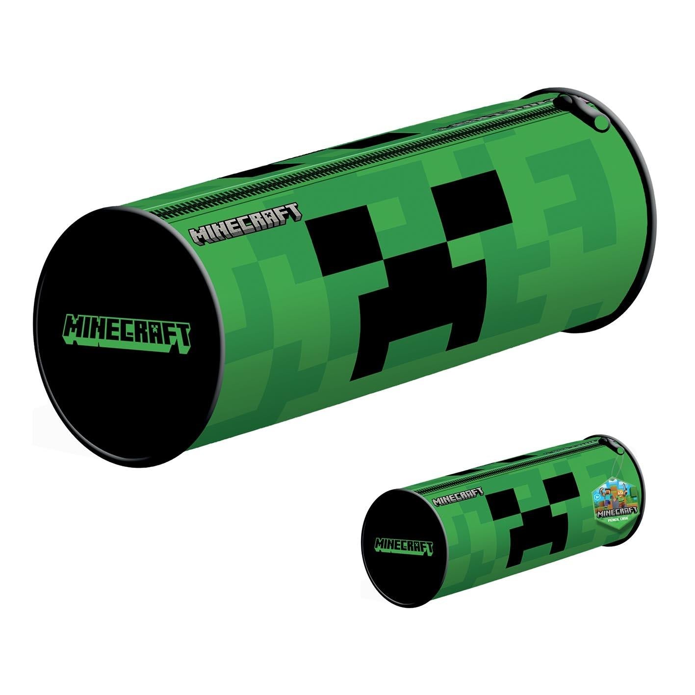 Green-Black - Front - Minecraft Barrel Creeper Pencil Case