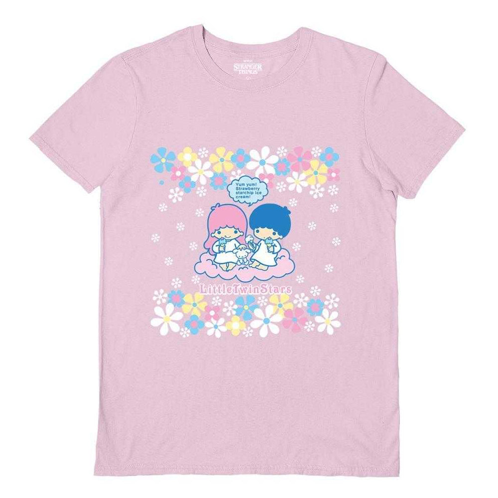 Light Pink - Front - Sanrio Womens-Ladies Little Twin Stars T-Shirt