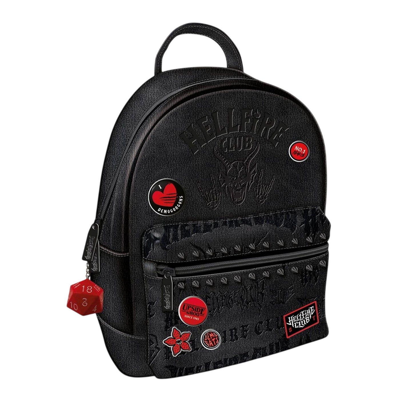 Black - Front - Stranger Things Hellfire Club Printed Backpack