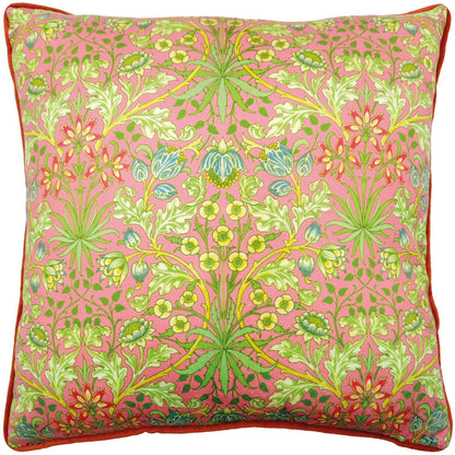Brick Red-Multicoloured - Front - William Morris Hyacinth Filled Cushion