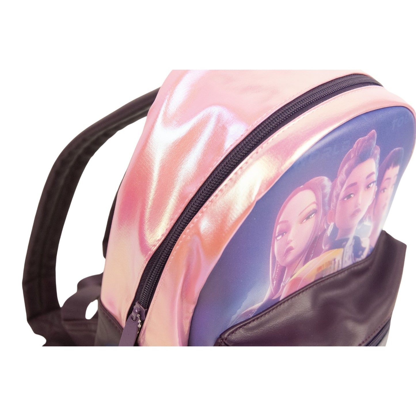 Purple-White - Side - K-Pop Demon Hunters Huntrix Fashion Backpack