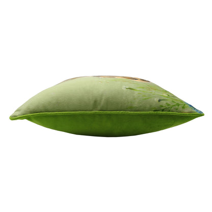 Green-Brown-Blue - Back - Louise Brown Hazel Hare Filled Cushion