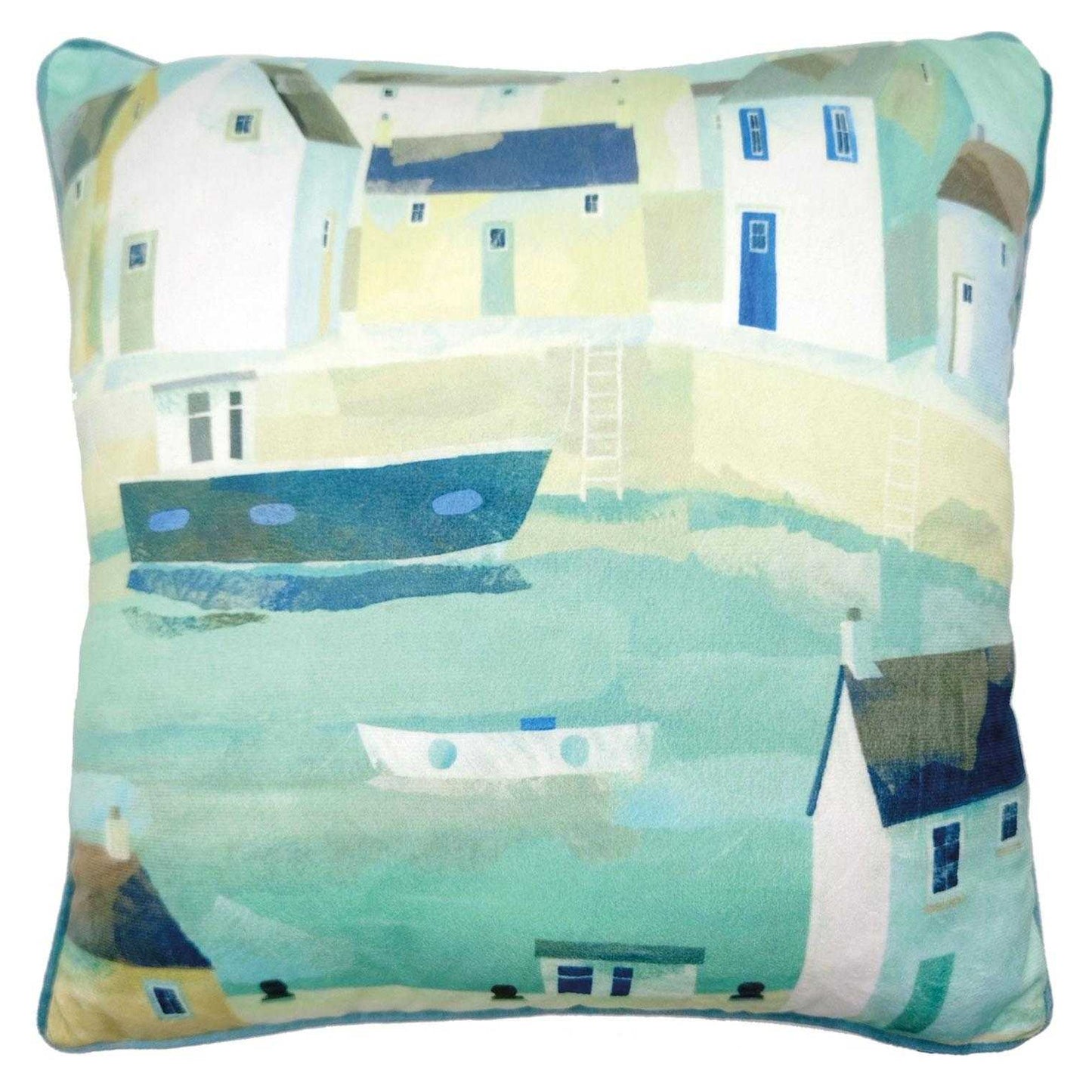 Blue-White - Front - Claire Henley Little Harbour Filled Cushion