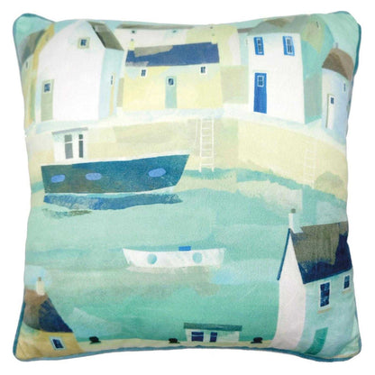 Blue-White - Front - Claire Henley Little Harbour Filled Cushion