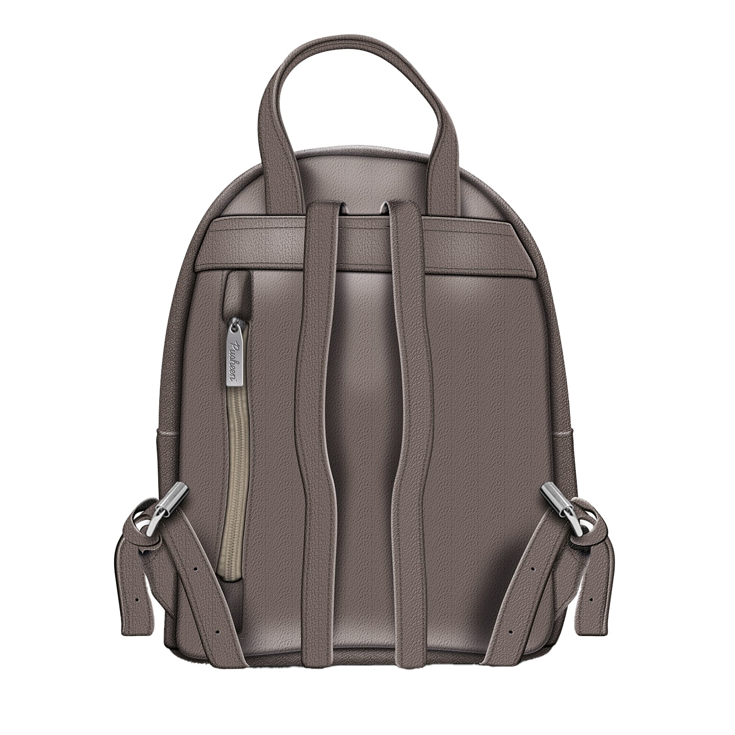 Brown - Back - Pusheen Fashion Face Leather Backpack