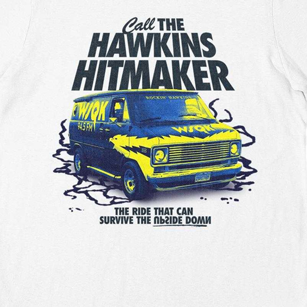 White - Side - Stranger Things Unisex Adult Call The Hawkins Hitmaker T-Shirt