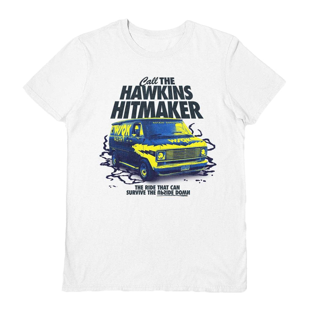 White - Front - Stranger Things Unisex Adult Call The Hawkins Hitmaker T-Shirt