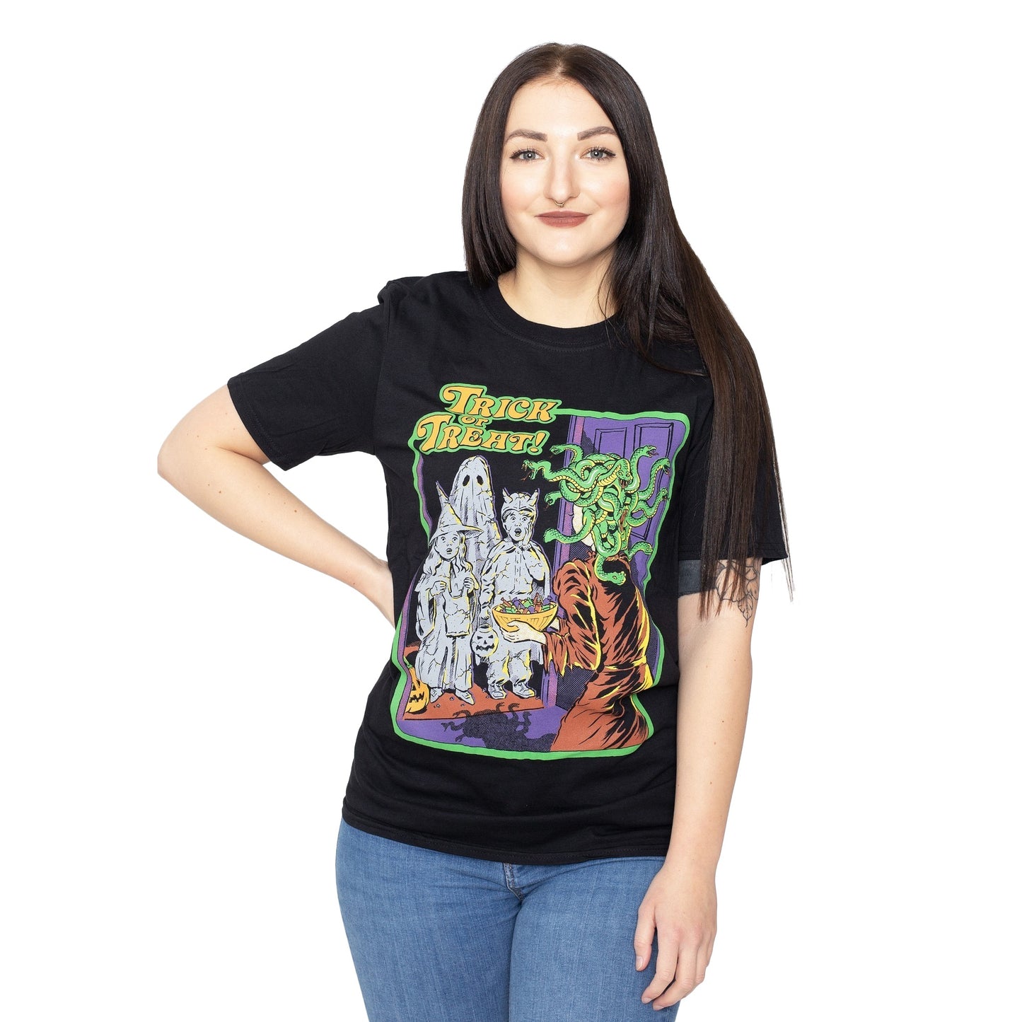 Black - Front - Steven Rhodes Unisex Adult Trick Or Treat T-Shirt
