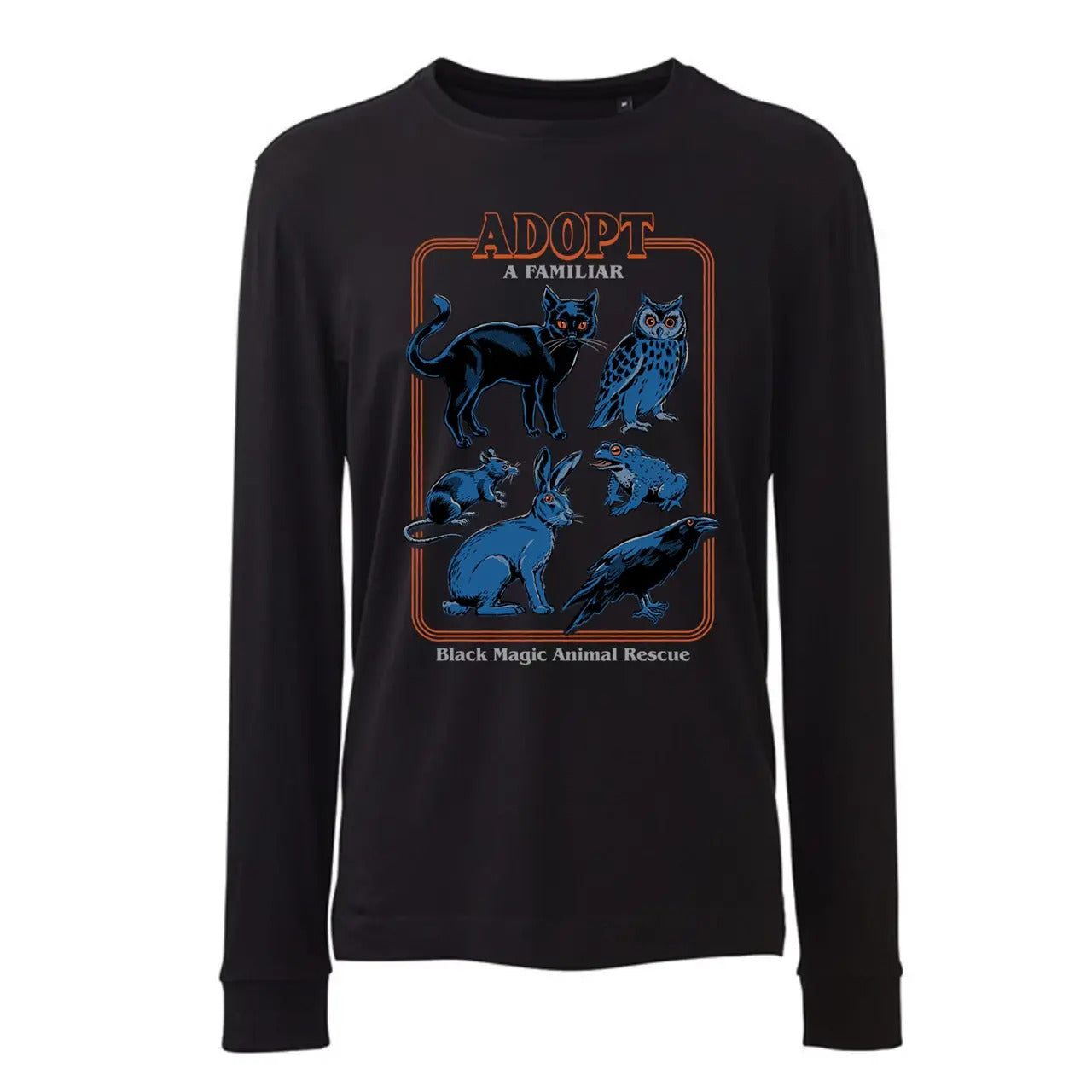 Black - Front - Steven Rhodes Unisex Adult Adopt A Familiar Long-Sleeved T-Shirt